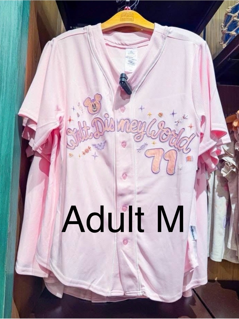 Disney World Pink Girls' Baseball Tee - 71 Embroidered